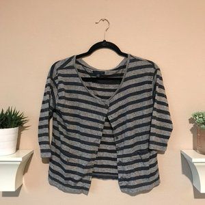 American Eagle Striped Cropped Cardigan